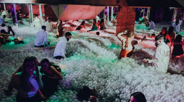 people playing in the adult ball pool in howlers newcastle.